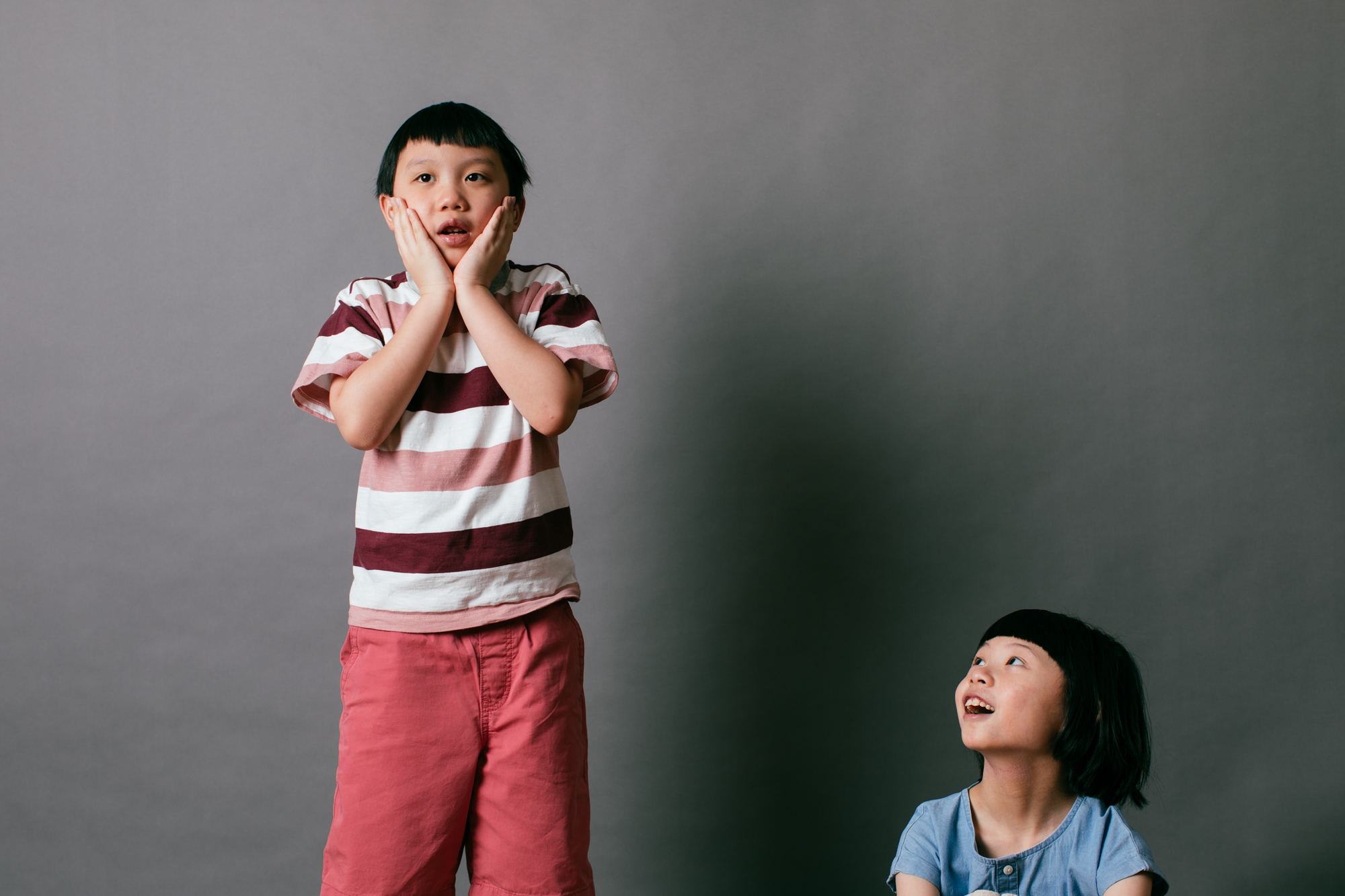 Brother and sister | natural family portraits in studio