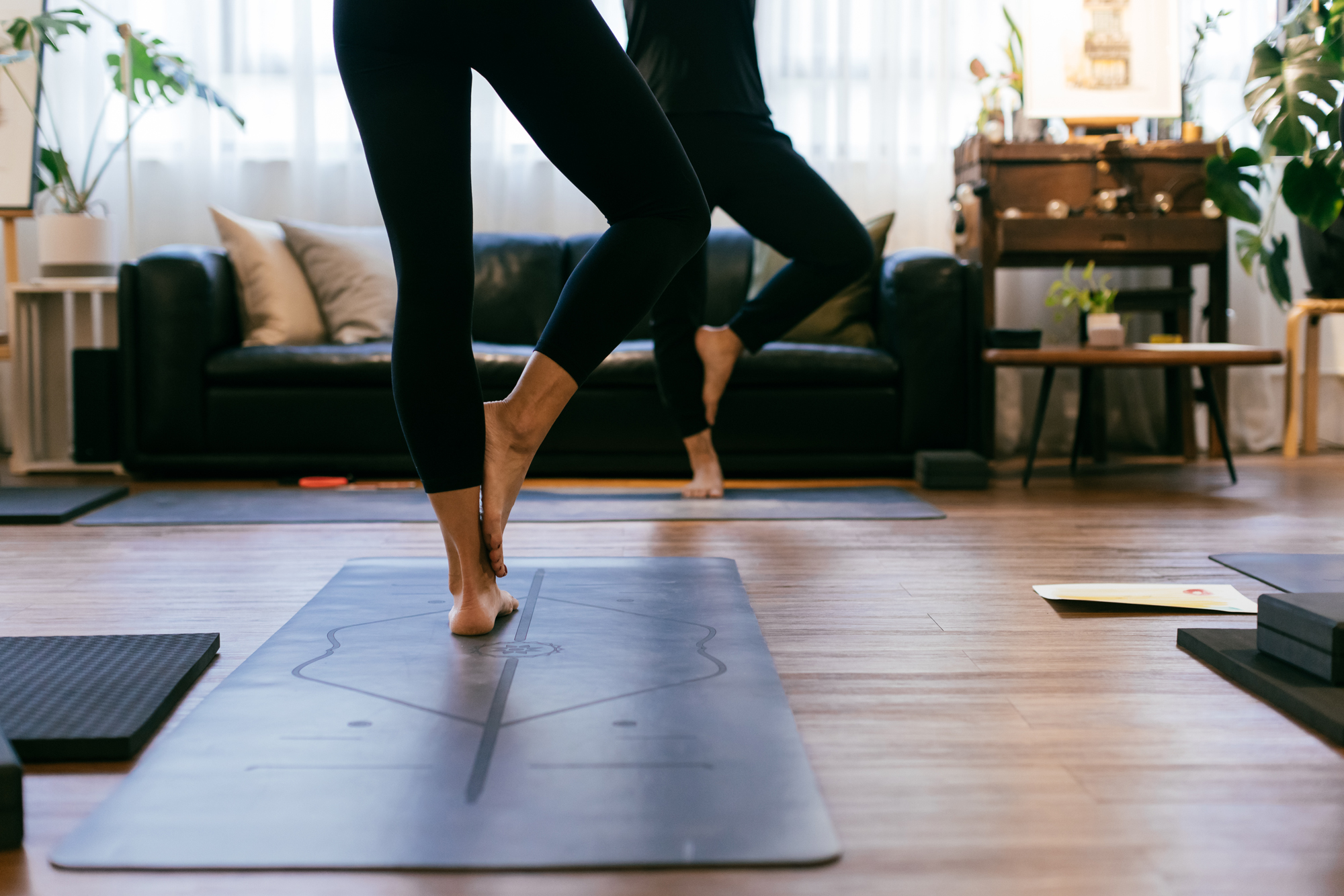 Yoga class doing tree pose | workshop ten | Hong Kong
